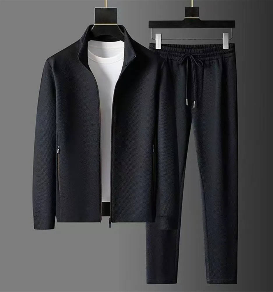 Herren Reißverschluss Casual Zweiteiler Jogger Set