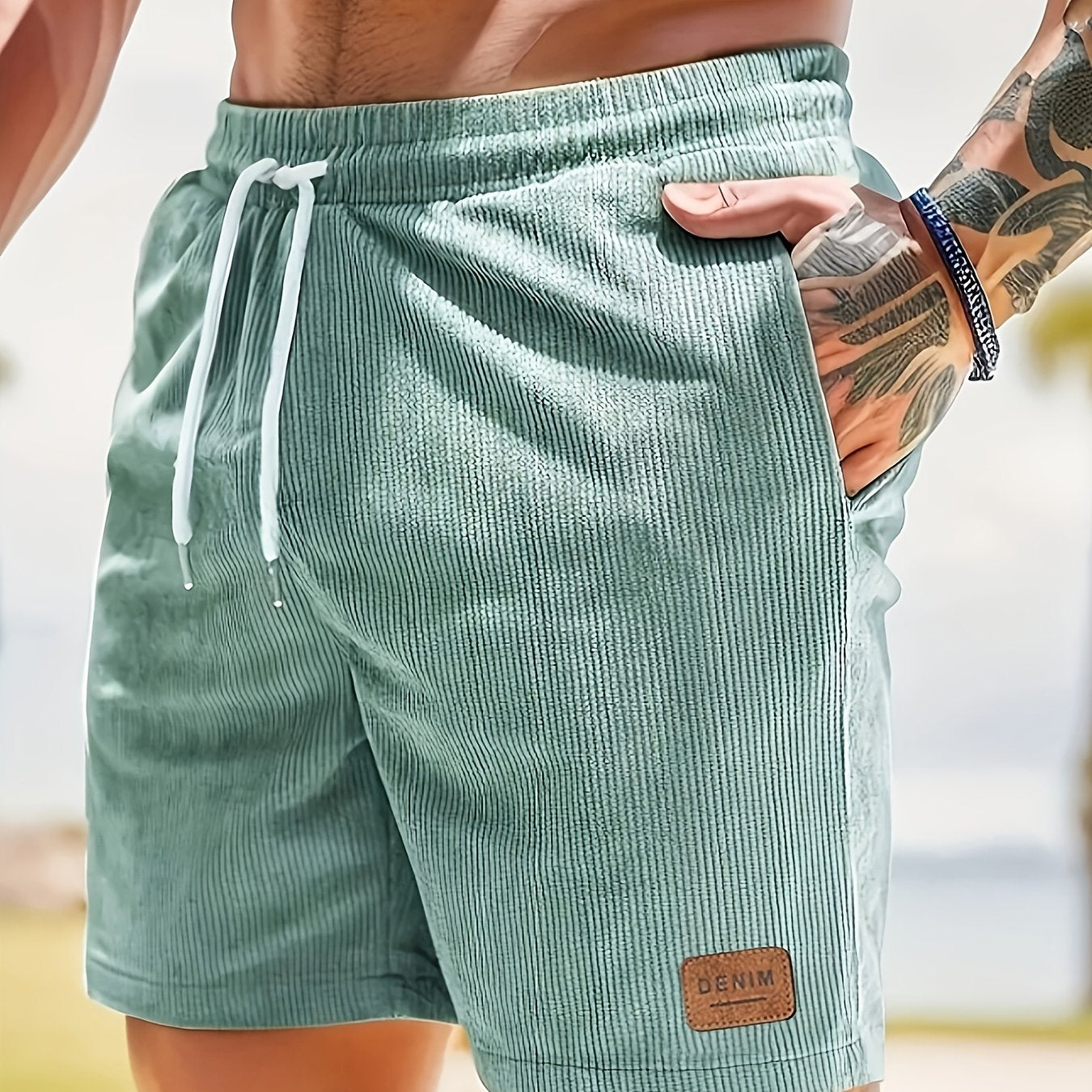 Herren Cord Kurze Sommer Bermuda Shorts