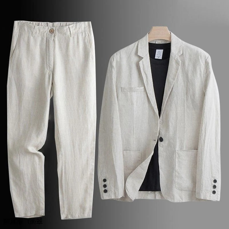 Herren Reverskragen Zweiteiler Sommer Blazer Set