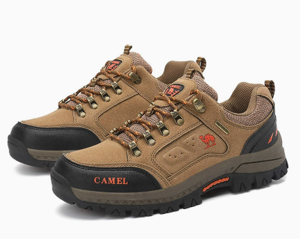 Herren Outdoor Wanderschuhe | Schnürschuh mit Dicker Sohle für Trekking