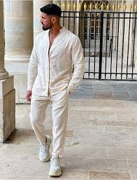 Herren Zweiteiler Stehkragen Sommer Set