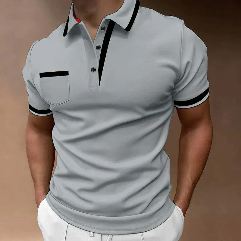 Herren Sommer Kurzarm Slim Fit Poloshirt