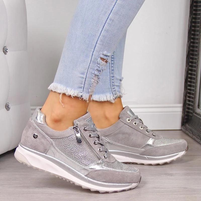 Damen Sommer Orthopädische Plateau Sneaker