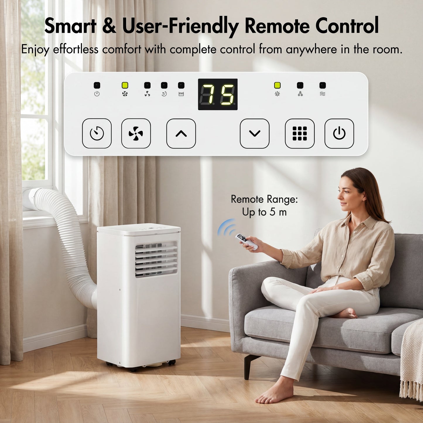 Mobile Klimaanlage mit Abluftschlauch | Tragbar Leise Raumkühlung