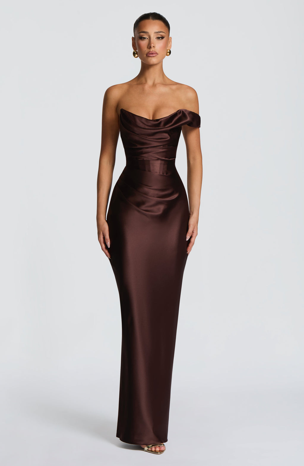 Margrit | Damen Elegantes One Shoulder Satin Abendkleid