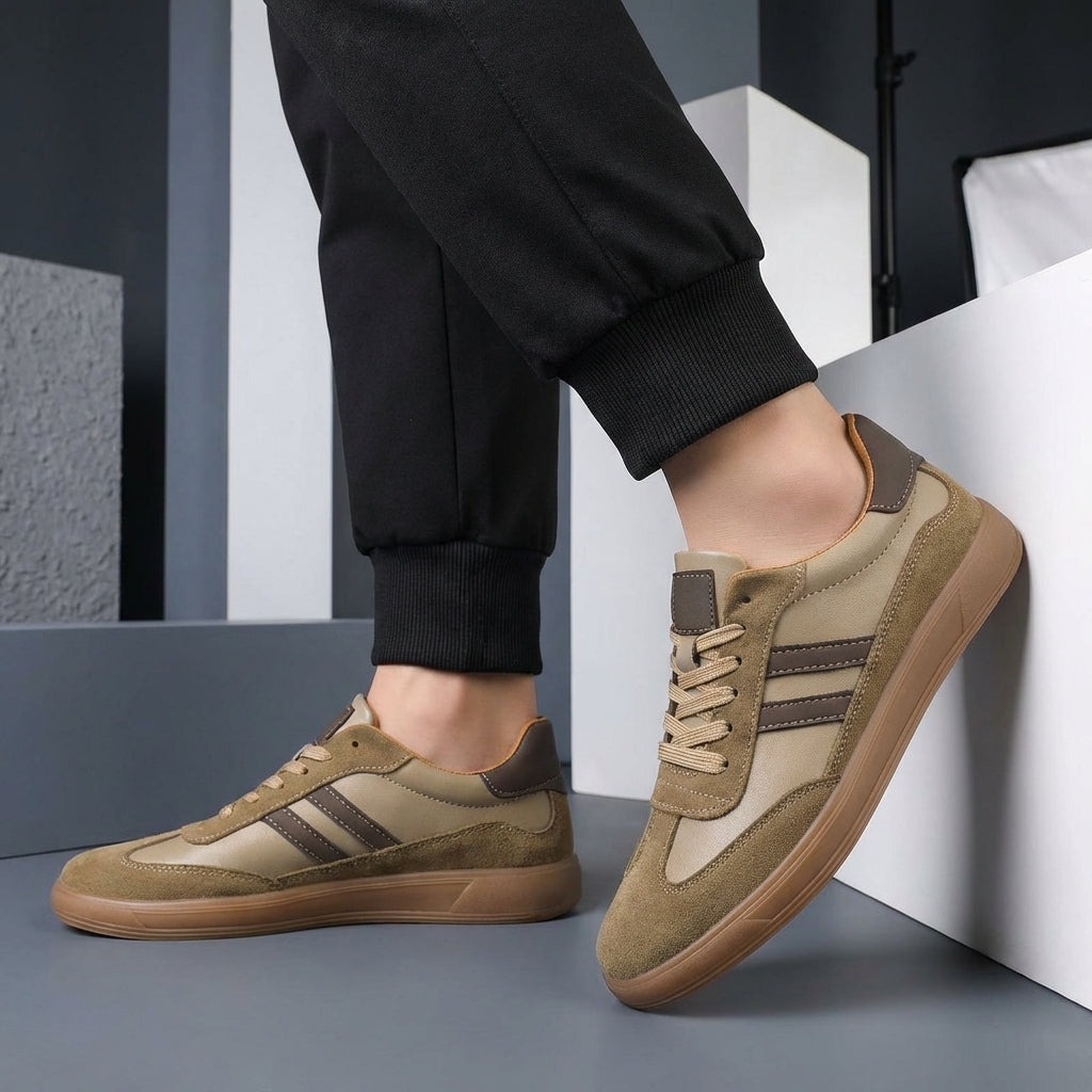 Herren Lässig Schnürung Streifen Sneakers