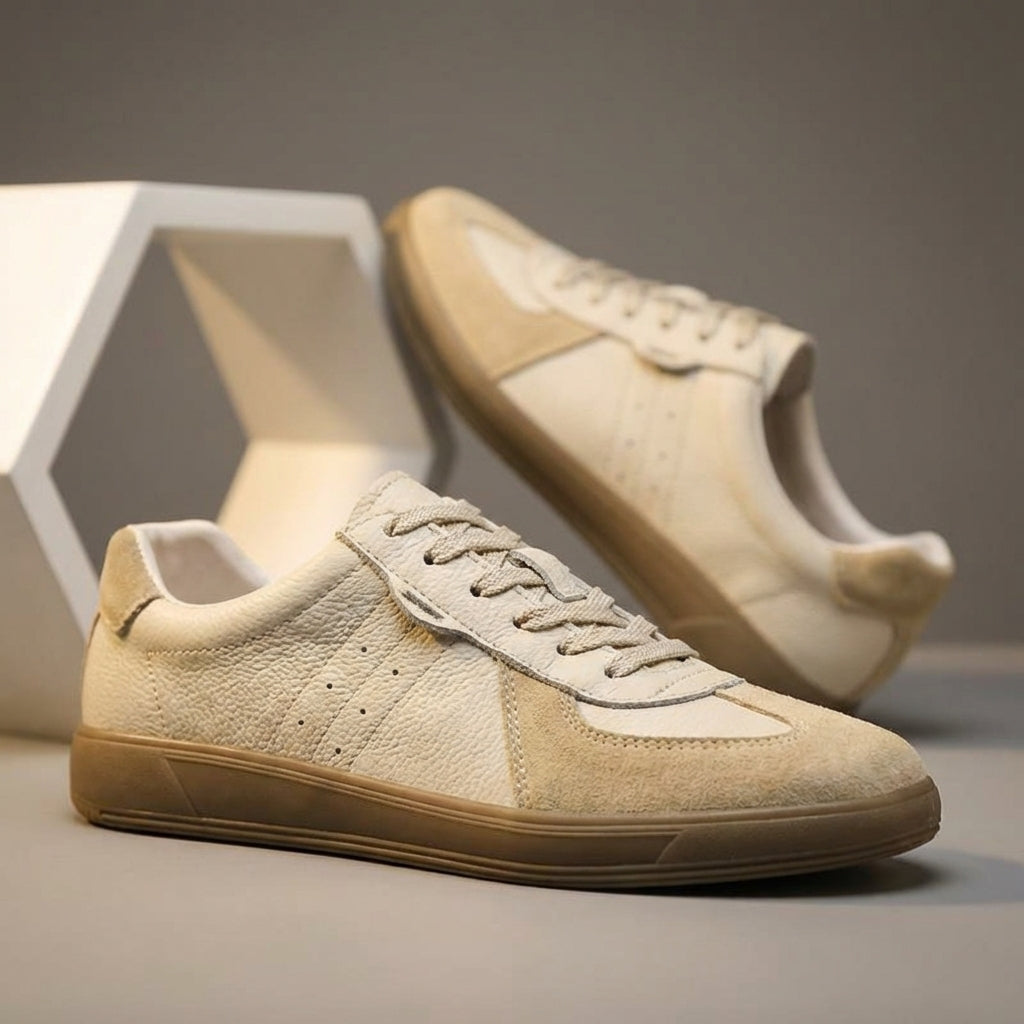 Herren Schnürung Perforiert Casual Sneakers