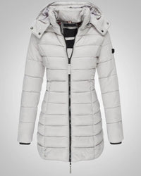 Ella | Damen Lange Kapuzen Winter Daunenjacke