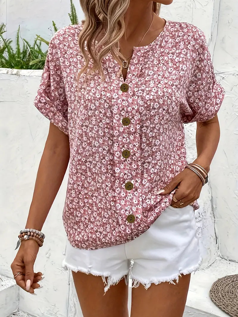 Damen Casual Kurzarm Sommer Bluse