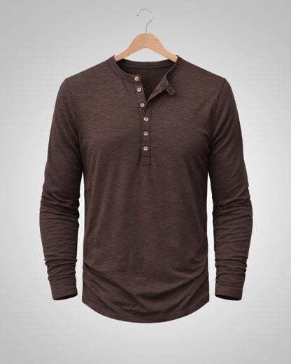 Sam | Herren Casual Henley Rundhalsshirt