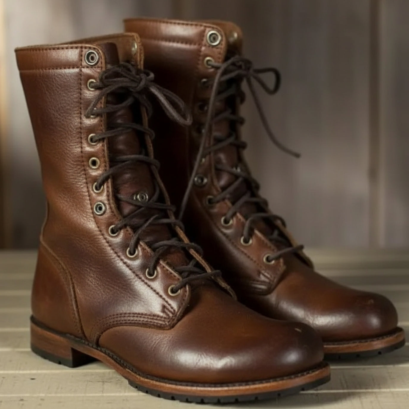 Sina | Damen Casual Runde Zehenpartie Schnürstiefel