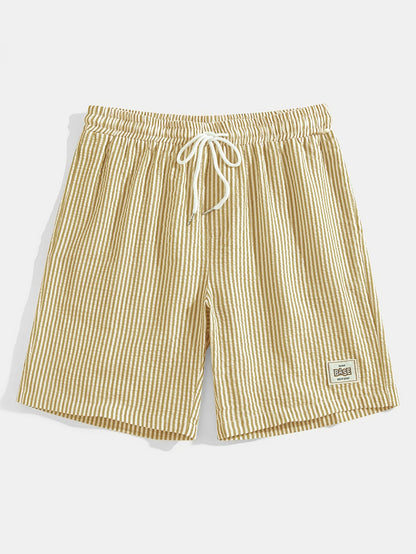 Herren Casual Elastisch Taille Gestreift Sommer Shorts