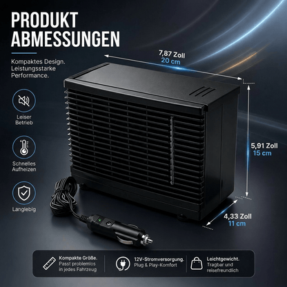 Mini Auto Luftkühler Ventilator | Kompakt Tragbar 3 Geschwindigkeitsstufen