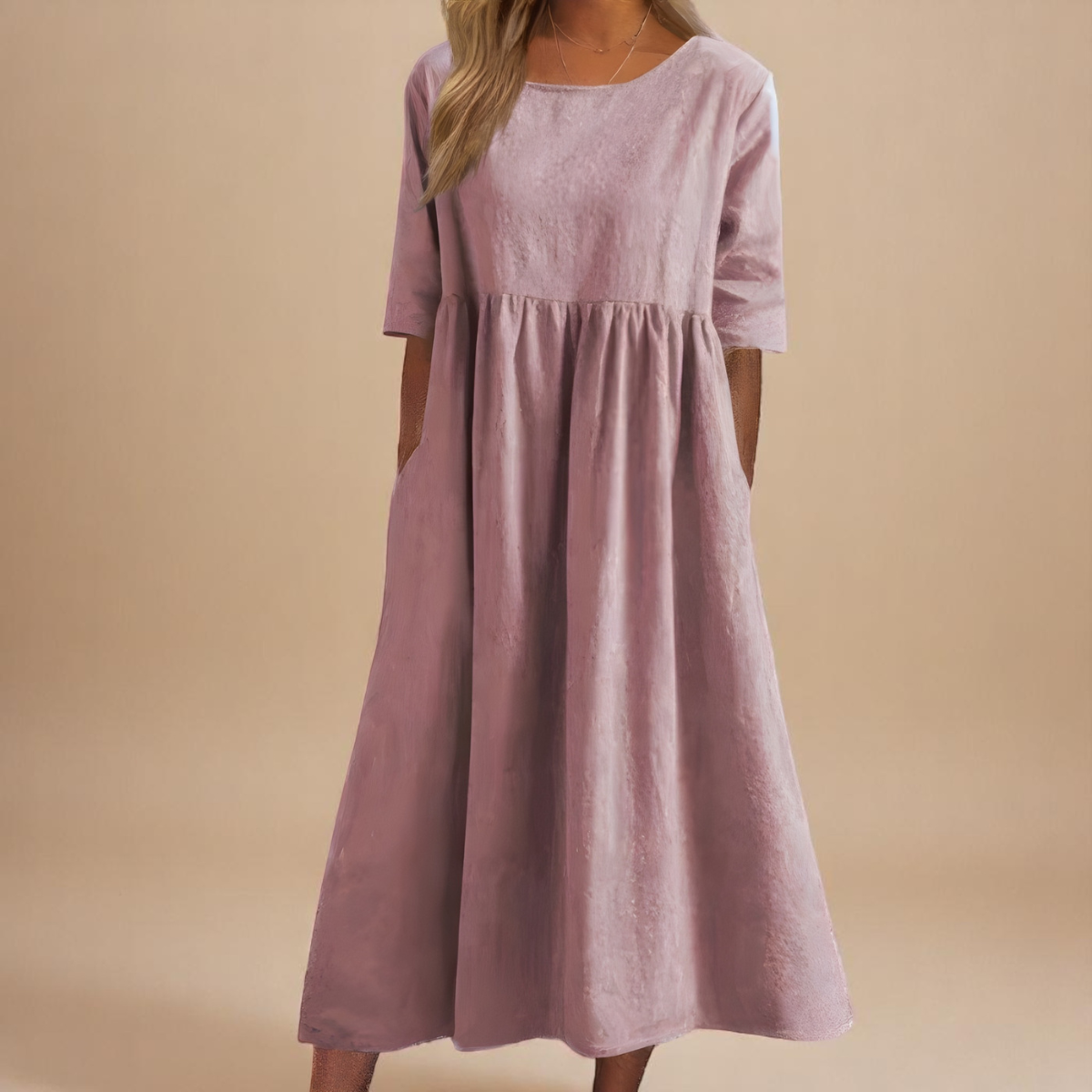 Ella | Damen Lässig Relaxed Fit Sommer Midikleid