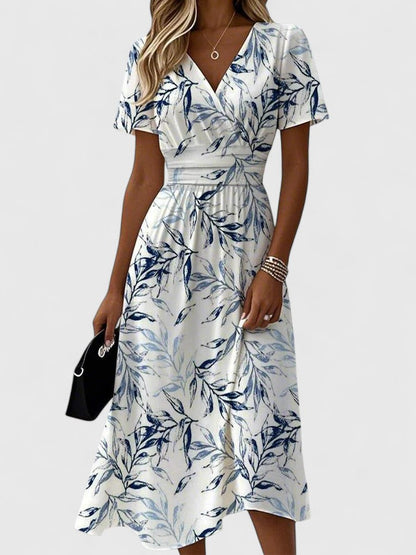 Greta | Damen V-Ausschnitt Sommer Midikleid