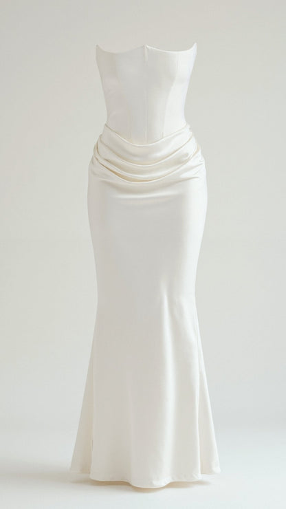 Damen Festliches Korsett Maxi Hochzeitsgastkleid