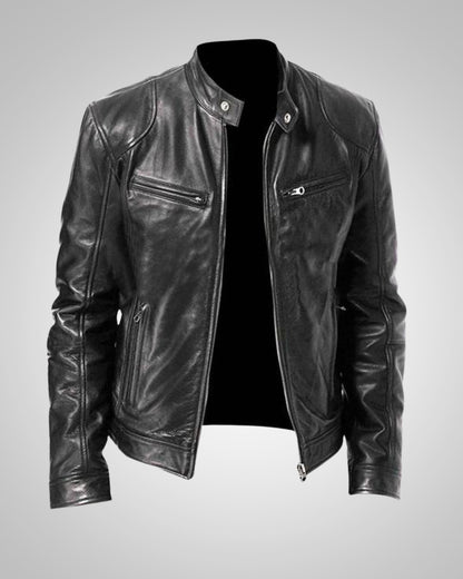 Ralf | Herren Leder-Bikerjacke mit Reissverschluss