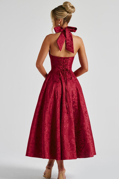 Lena | Damen Elegantes A-Linien Hochzeitsgast Kleid
