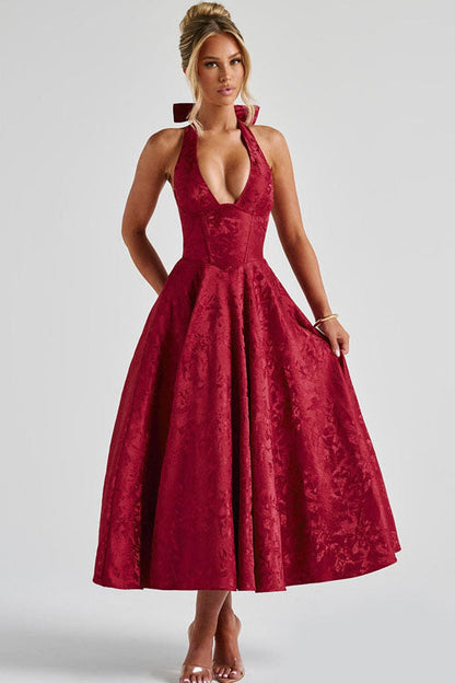 Lena | Damen Elegantes A-Linien Hochzeitsgast Kleid