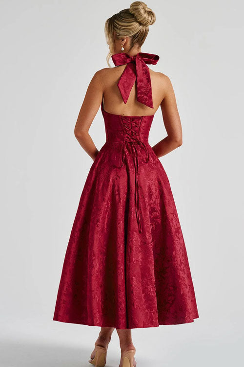 Lena | Damen Elegantes A-Linien Hochzeitsgast Kleid