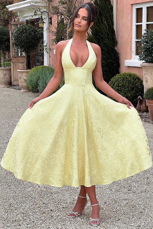 Lena | Damen Elegantes A-Linien Hochzeitsgast Kleid