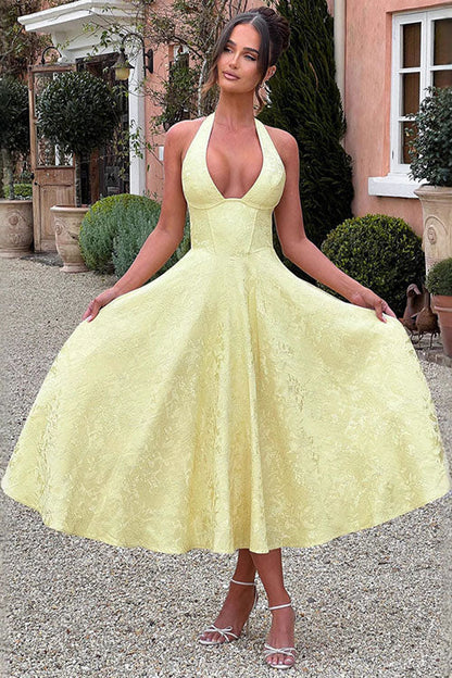 Lena | Damen Elegantes A-Linien Hochzeitsgast Kleid