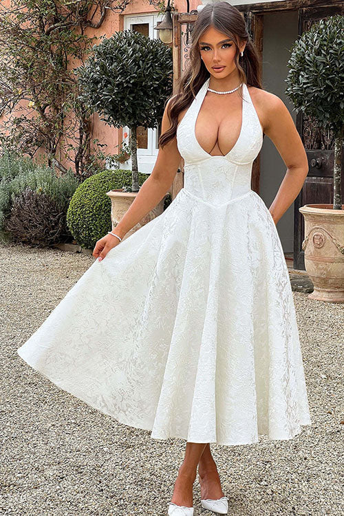 Lena | Damen Elegantes A-Linien Hochzeitsgast Kleid