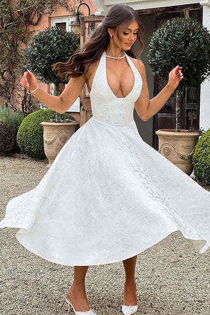 Lena | Damen Elegantes A-Linien Hochzeitsgast Kleid