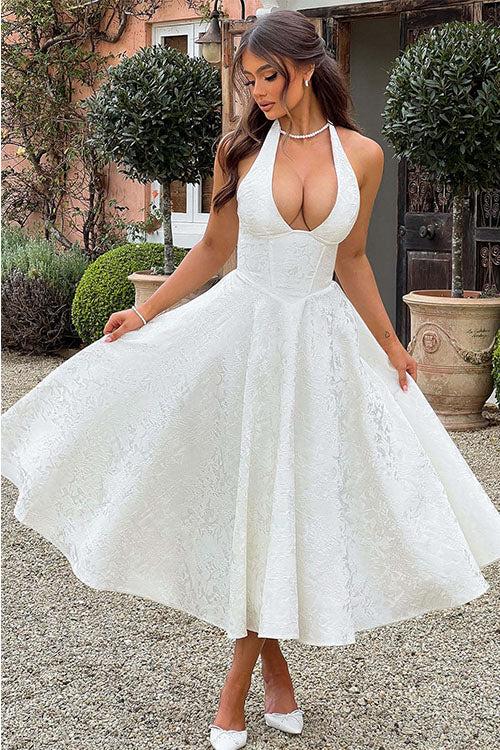 Lena | Damen Elegantes A-Linien Hochzeitsgast Kleid