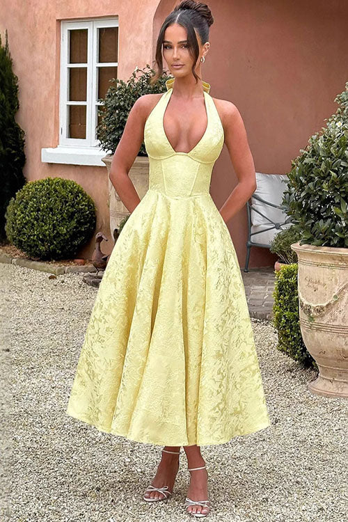 Lena | Damen Elegantes A-Linien Hochzeitsgast Kleid