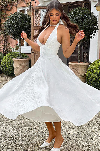 Lena | Damen Elegantes A-Linien Hochzeitsgast Kleid