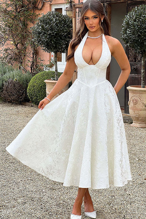 Lena | Damen Elegantes A-Linien Hochzeitsgast Kleid