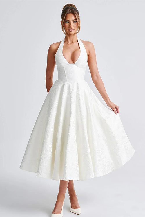 Lena | Damen Elegantes A-Linien Hochzeitsgast Kleid