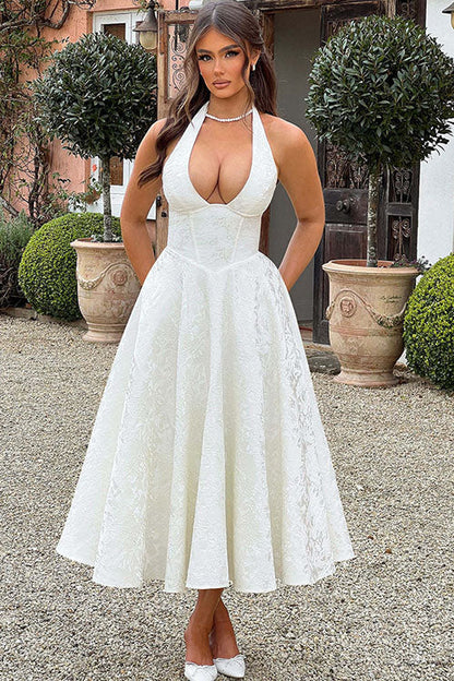 Lena | Damen Elegantes A-Linien Hochzeitsgast Kleid