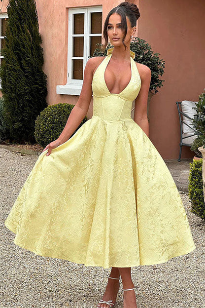 Lena | Damen Elegantes A-Linien Hochzeitsgast Kleid