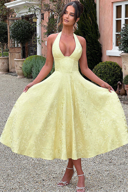 Lena | Damen Elegantes A-Linien Hochzeitsgast Kleid