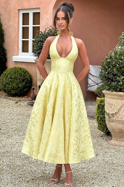 Lena | Damen Elegantes A-Linien Hochzeitsgast Kleid
