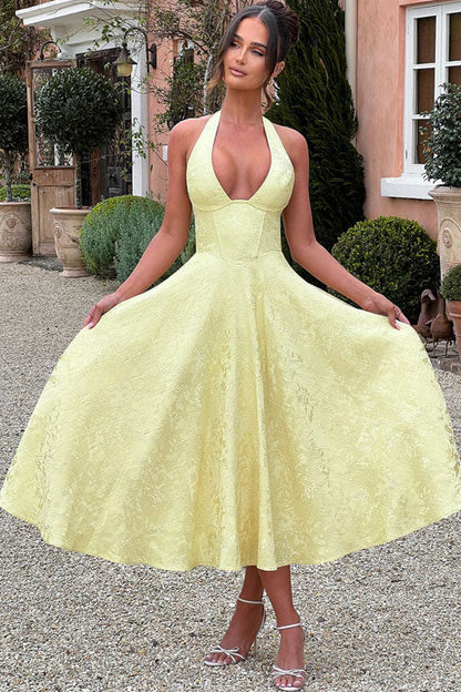 Lena | Damen Elegantes A-Linien Hochzeitsgast Kleid