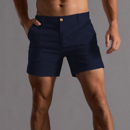 Herren Casual Knopf Slim Fit Kurze Hose