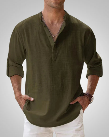 Martin | Herren Klassiker Leinen Henleyshirt