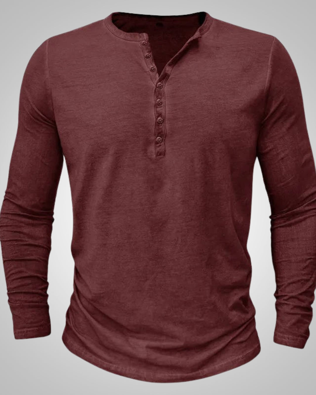 Herren Lässig Slim Fit Langarm Henley-Shirt
