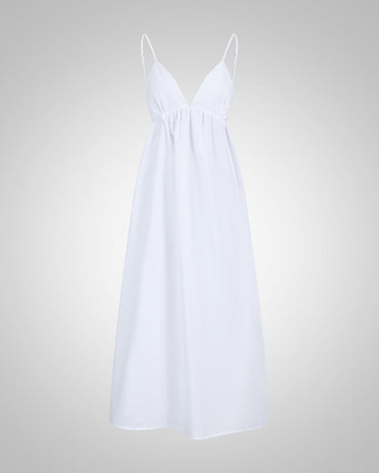 Hannah | Damen V-Neckline Sommer Midi Kleid