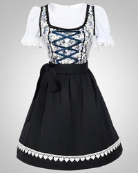 Elisa | Damen Klassisches Blumig Dirndl Midikleid