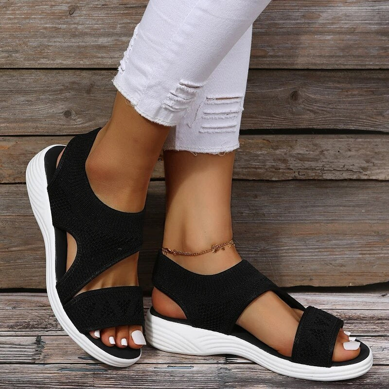 Damen Sommer Fersenriemen Pantolette Sandalen