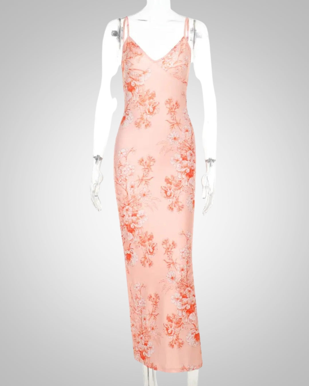 Damen Sommer Bodycon Blumenmuster Maxikleid