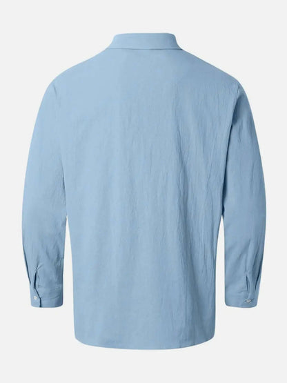 Herren Freizeit Button-Down Langarm Hemd