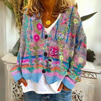 Melanie | Damen Gestrickter Strickjacken-Pullover