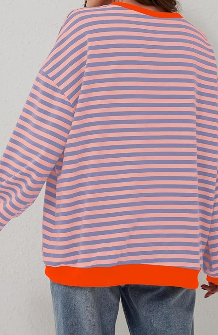 Damen Lässig Rundhals Langarm Shirt Pullover