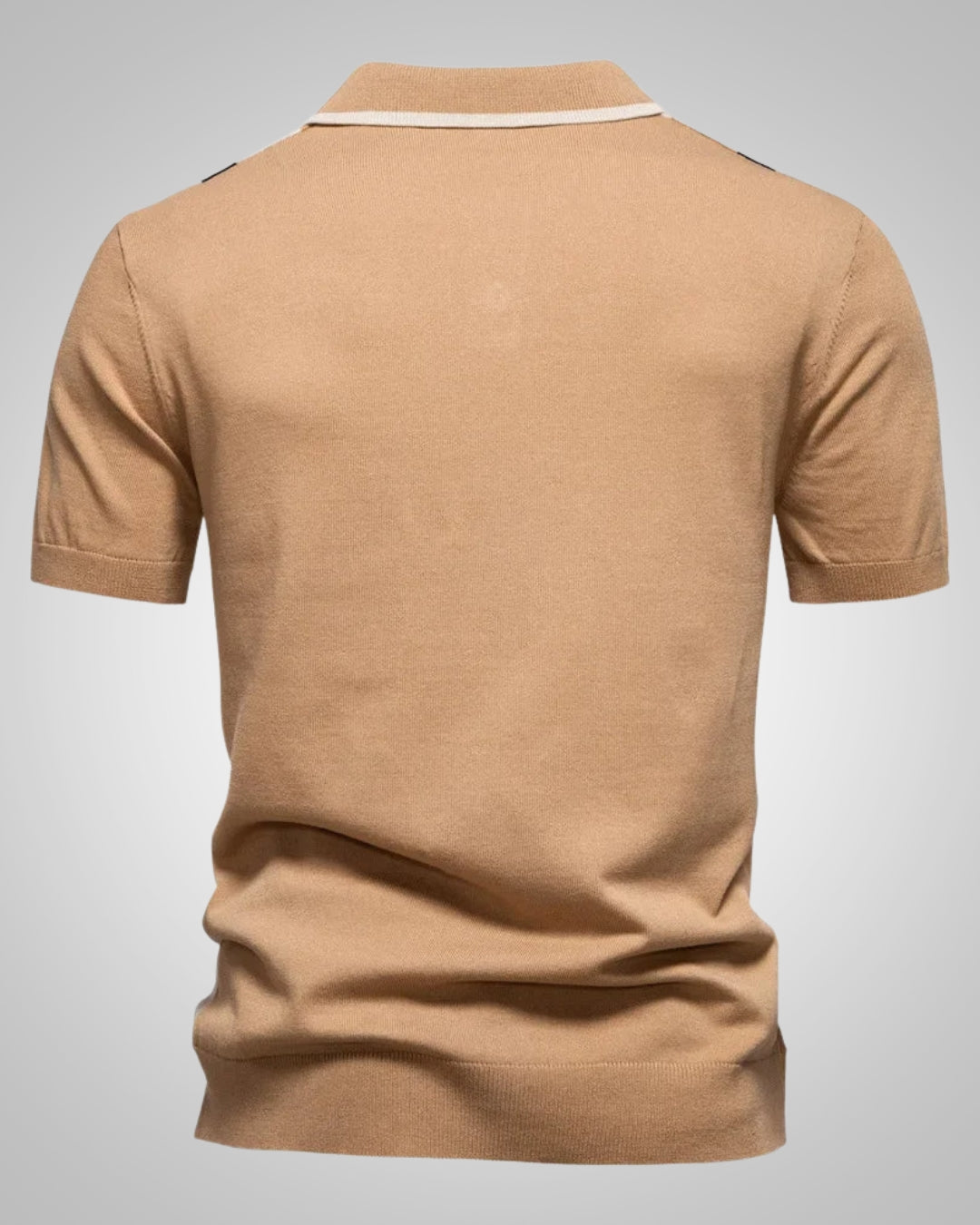 Herren Sommer Knopfleiste Stricken Poloshirt
