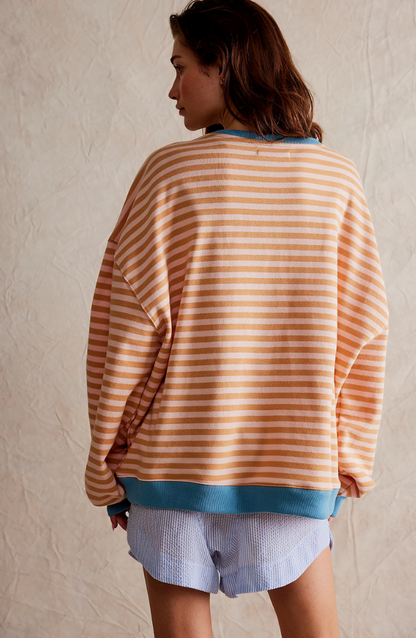 Damen Lässig Rundhals Langarm Shirt Pullover